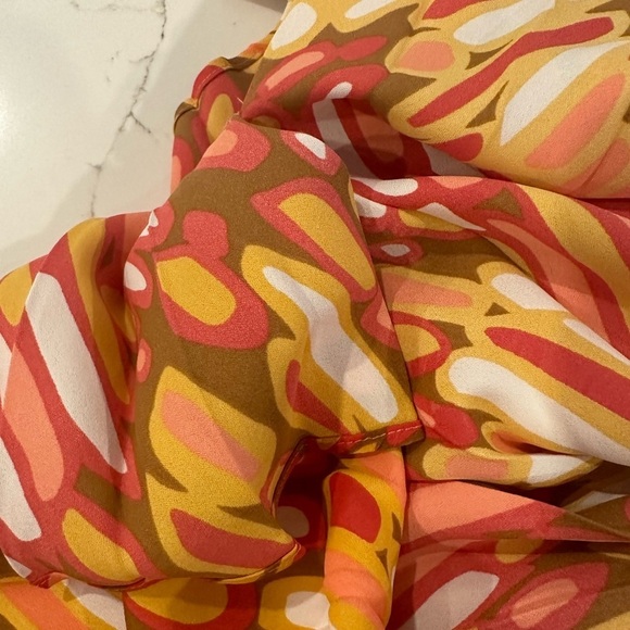 Bob Mackie, wearable, art butterfly blouse bright pattern accordion pleats SZ XL - Picture 7 of 8